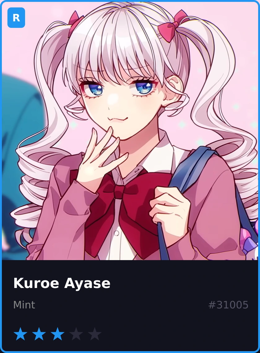 Kartu Kuroe Ayase, rarity Rare